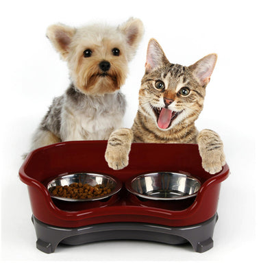 Splash-Proof Stainless Steel Dog & Cat Double Bowl