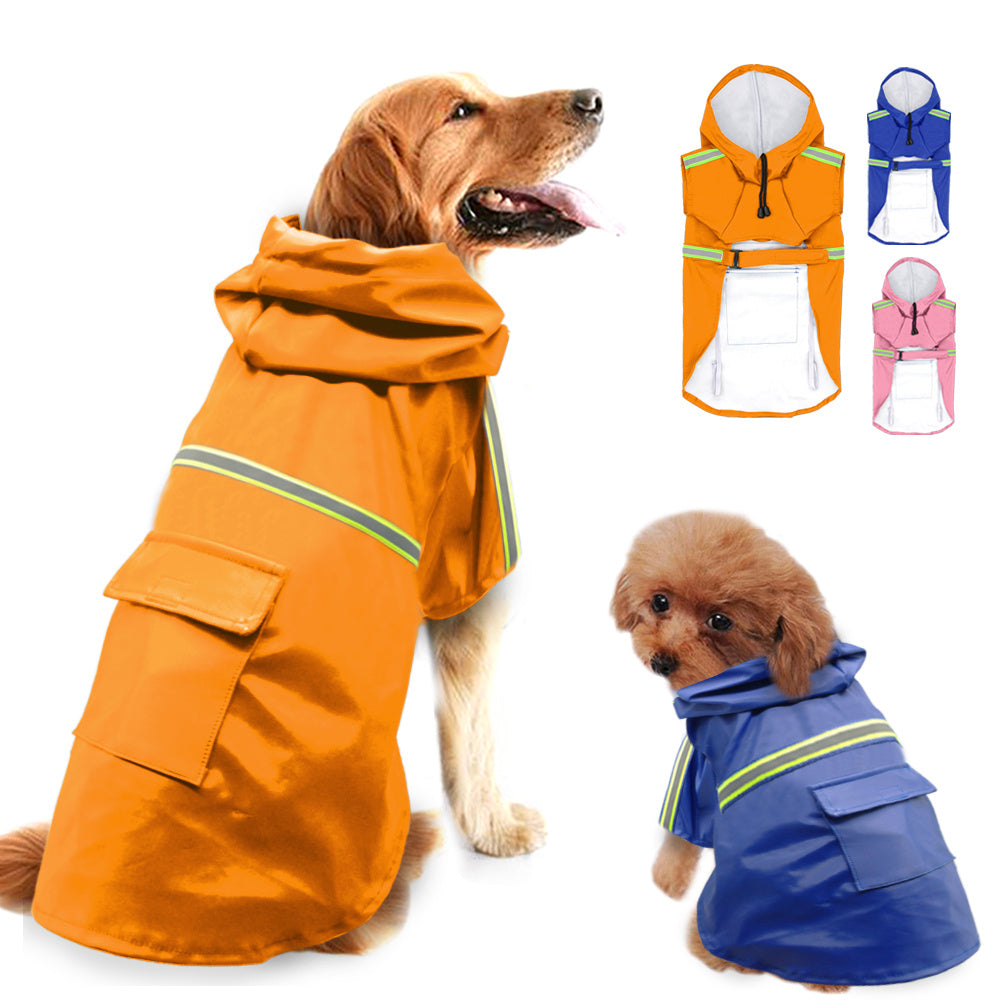 Waterproof Reflective Dog Raincoat.