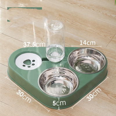 Double Dog Bowl with Automatic Water Dispenser