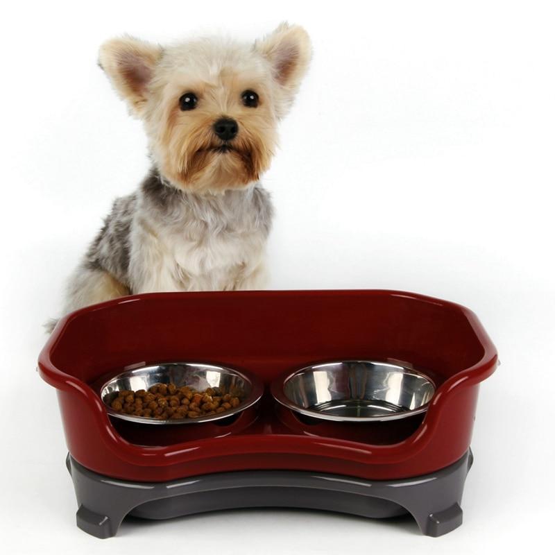 Splash-Proof Stainless Steel Dog & Cat Double Bowl